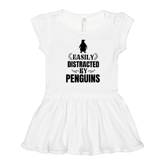 Inktastic Easily Distracted by Penguins Girls Toddler Dress
