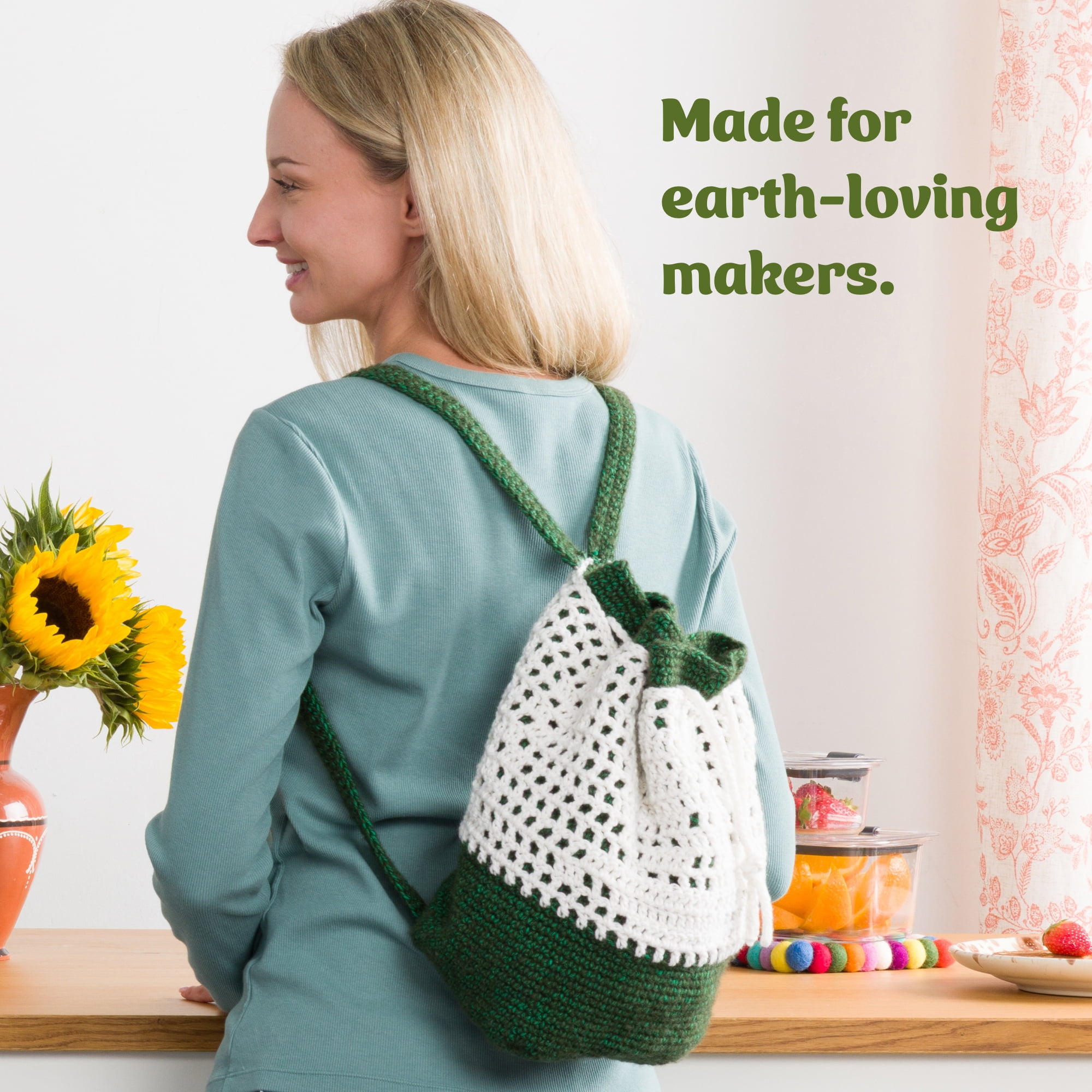 Bernat® Future Recycled Cotton™ #4 Worsted (Medium) Mixed Recycled Fibers Yarn, Charcoal 6oz/170g 419 Yards (3 Pack)