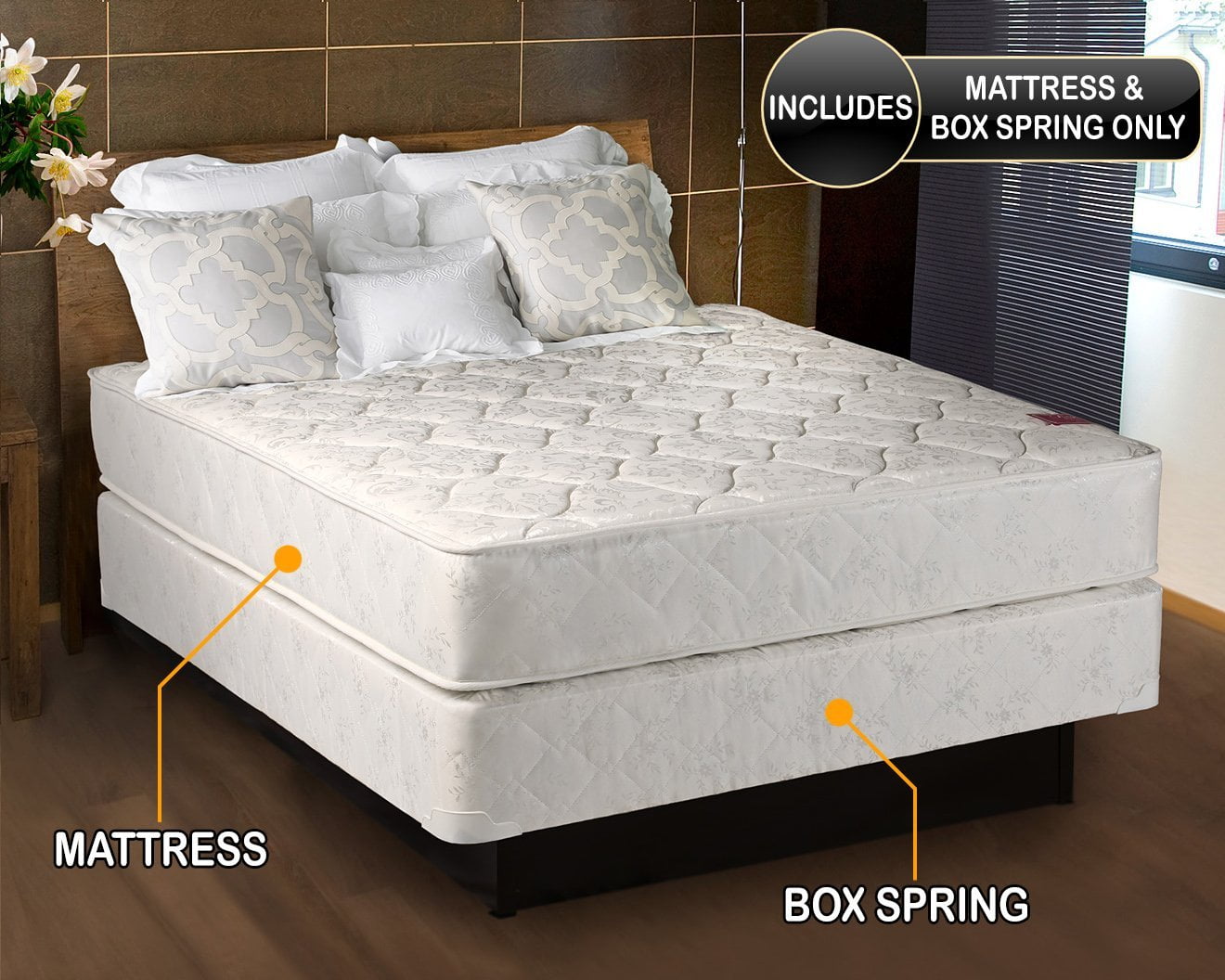 QUEEN Size Mattress 10 Inch Pillow Top Bedroom Spring Support Pain Relief Bed 
