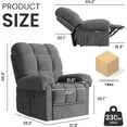 thumbnail image 2 of Neche Electric Recliner Chair, Comfy Lay Flat Sofa for Small Spaces, Living Room, One Box, Gray, 2 of 9