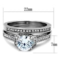 thumbnail image 2 of Luxe Jewelry Designs 2-Piece Women's Stainless Steel Wedding Ring Set with Cubic Zirconia, Size 7, 2 of 4
