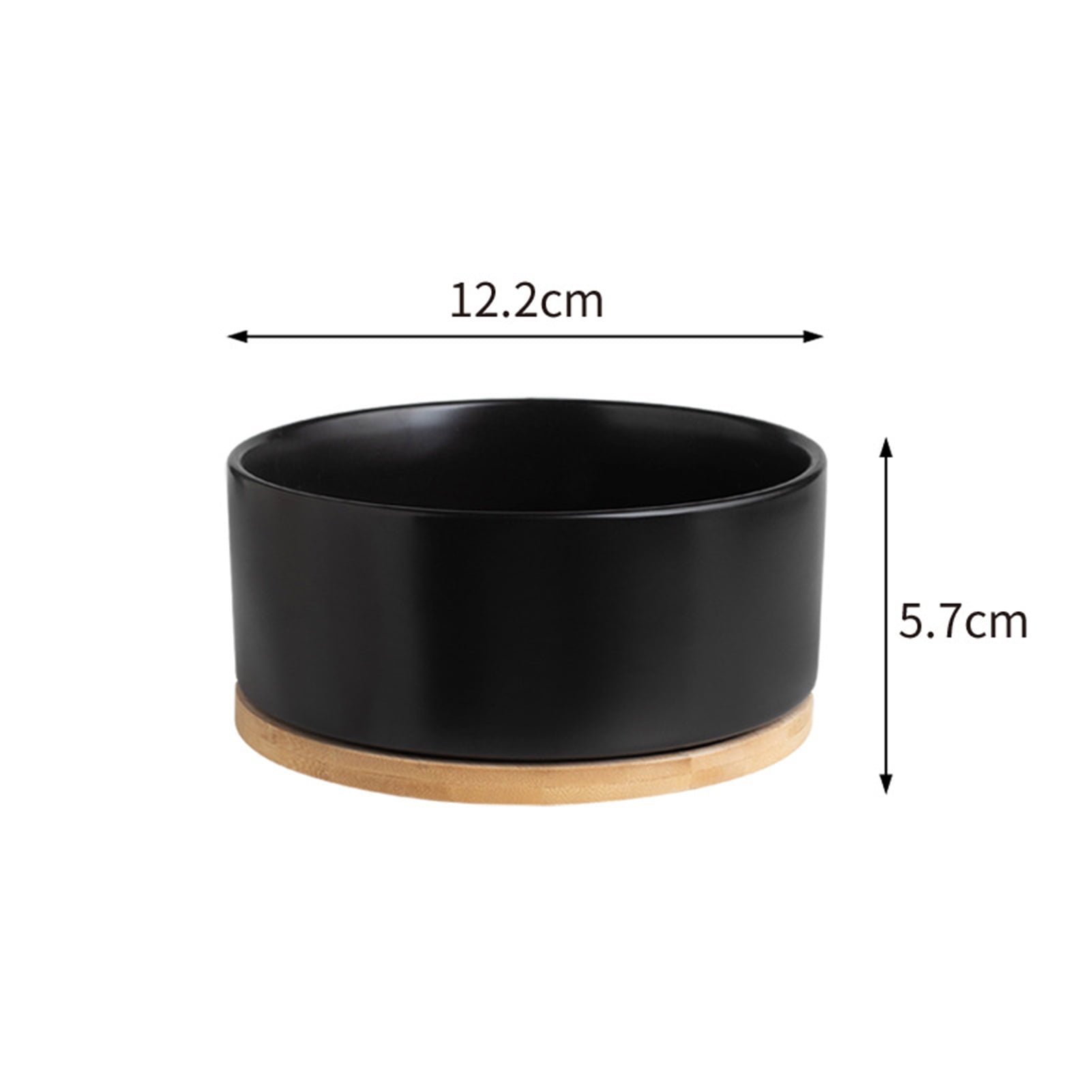 YIFAEUX 350ml Heated Cat Bowl Thermal Pet Water Bowl with Wood Base Heating Electric Ceramic Bowl with Thermostatic Control for Dogs Cats Rabbit