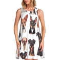 thumbnail image 1 of Easygdp Happy Dog Faces Collage para Vestido Transpirable de Mujer, Vestido Suelto de Manga Corta con Pliegues y Bolsillos para el Verano, 1 of 7