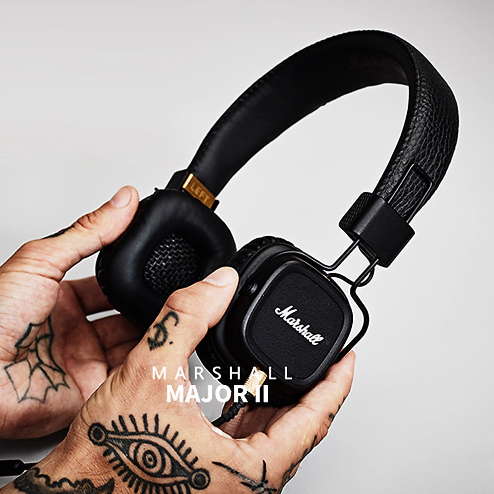 Amdohai MARSHALL MAJOR II Headsets with Mic Wired Over Ear Headphones with In Line Control Microphone with Dual 3.5 mm Audio Jack Lightweight Foldable Headset for Phone PC Laptop Mac Game Walmart