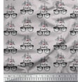 thumbnail image 1 of Soimoi Gray polyester Crepe Fabric I Love London Text Print Sewing Fabric Yard 42 Inch Wide, 1 of 5