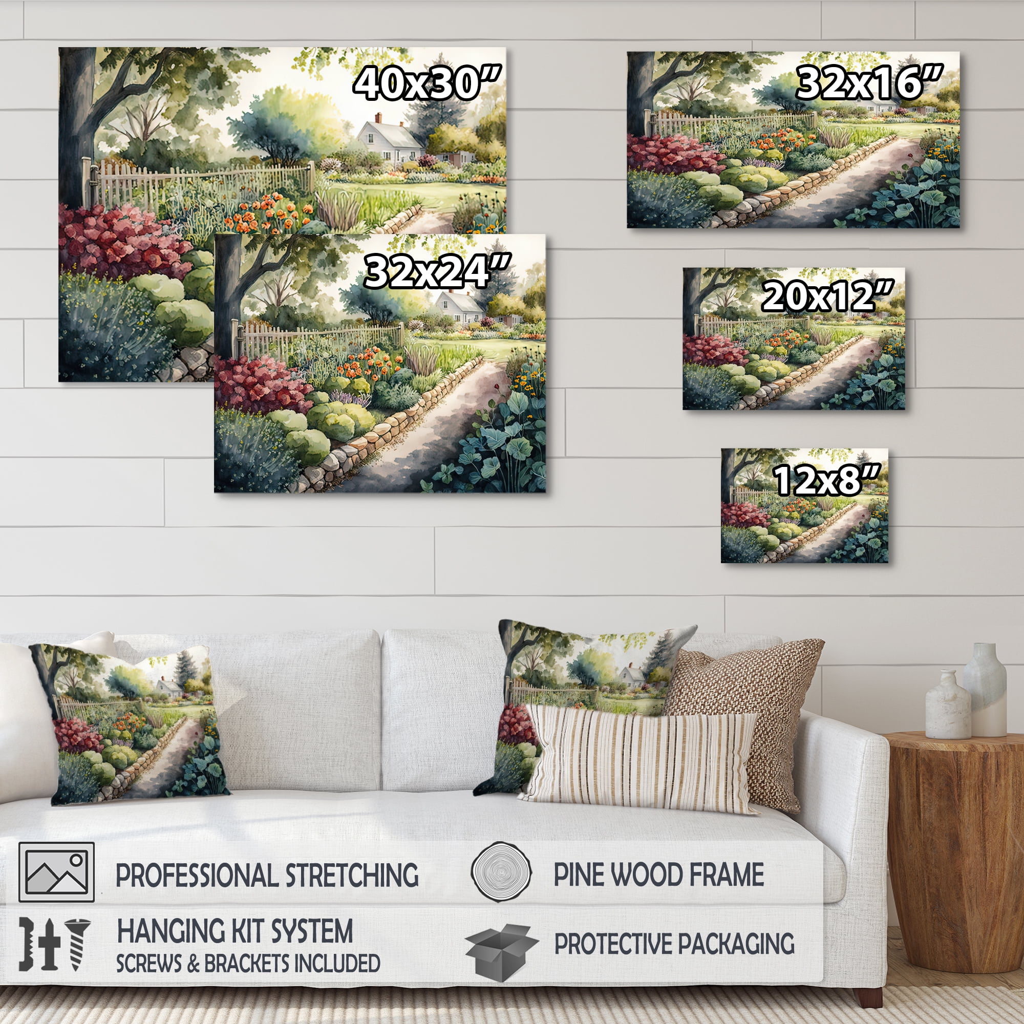 Designart Fresh Garden At The Cottage III Canvas Wall Art