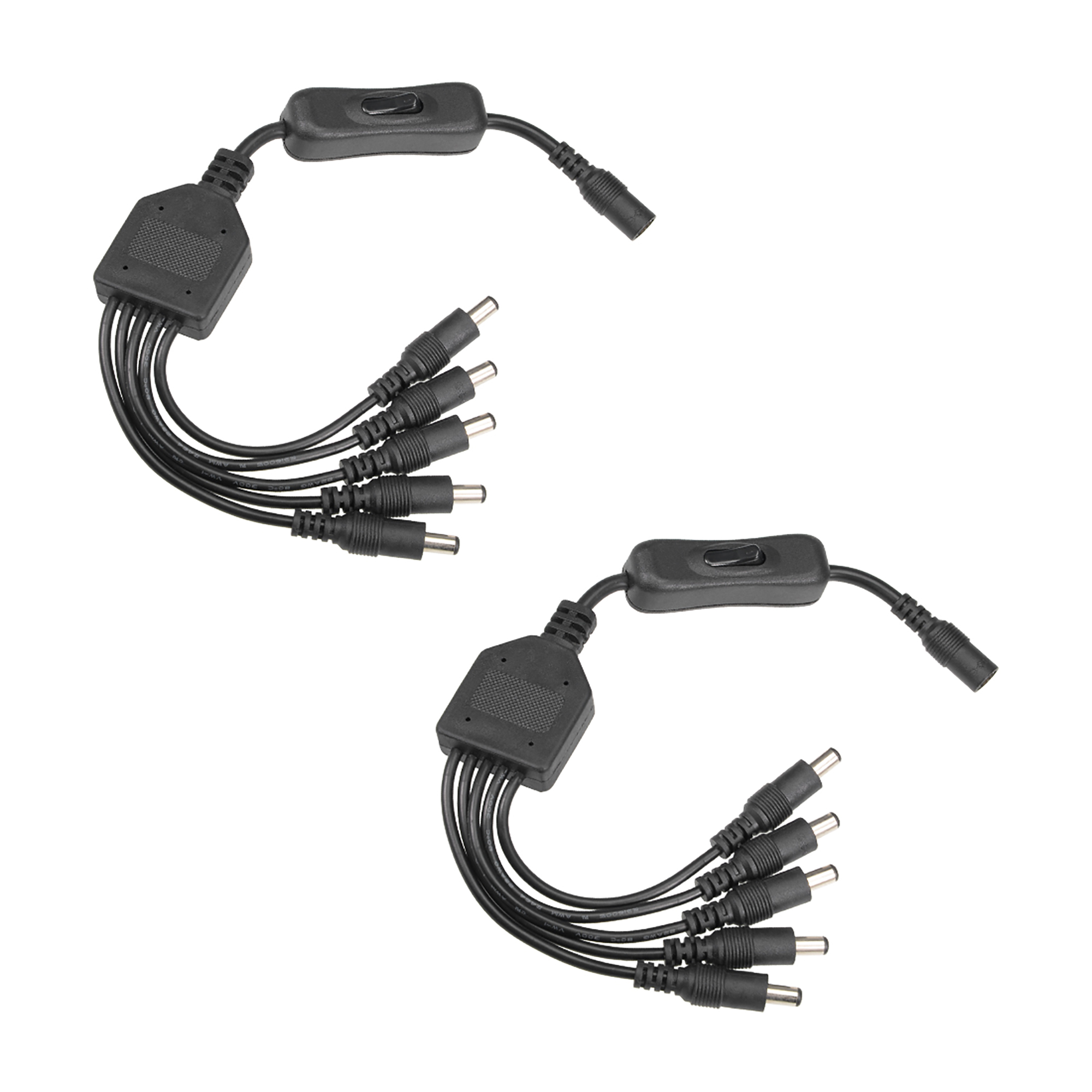 DC Power Pigtail Male 5.5x2.1mm Barrel Plug 6 Wire Cable for LED Strip