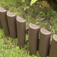 thumbnail image 3 of Gardenised QI004111.8 9.25 x 11 x 1 in. Decorative Interlocking Half Log Lawn Edging Garden Ornamental Fence Border, Brown - Pack of 8, 3 of 12