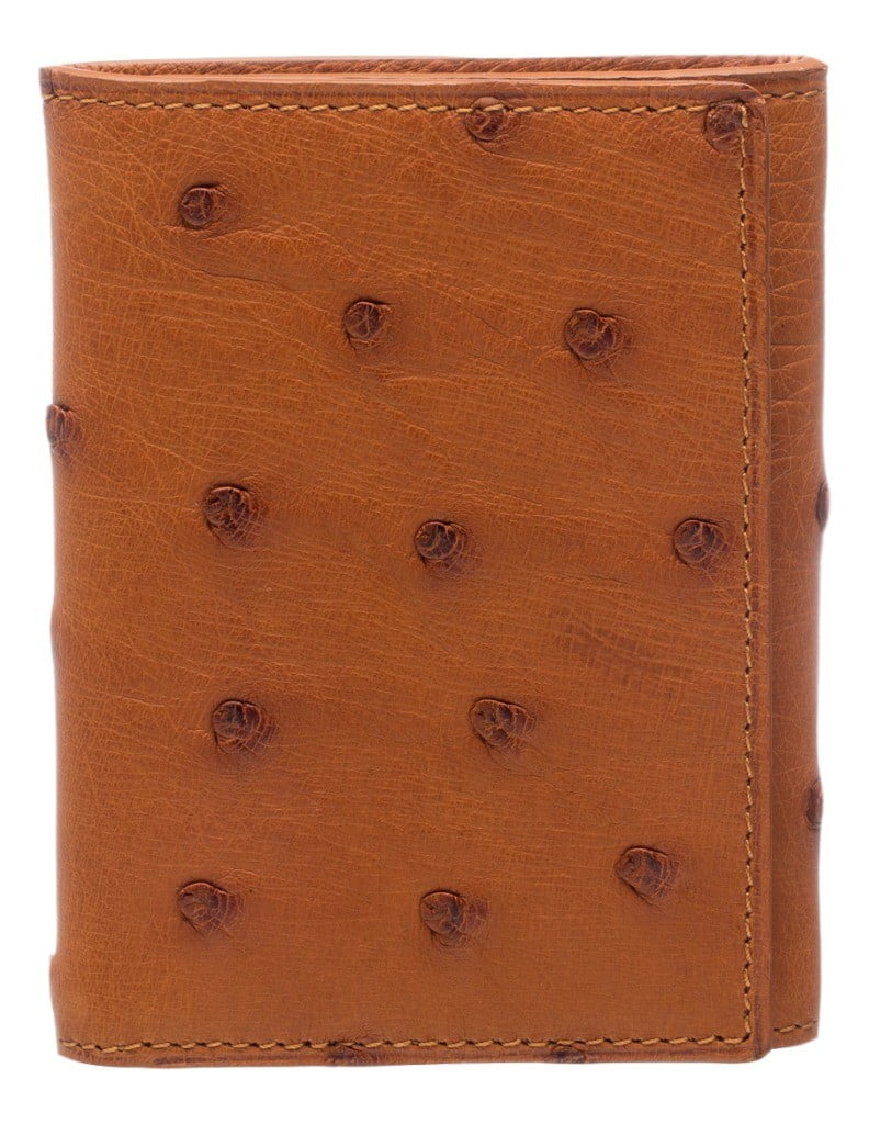 Ferrini Wallet Mens Trifold Ostrich Quill Slots ID Window AATF