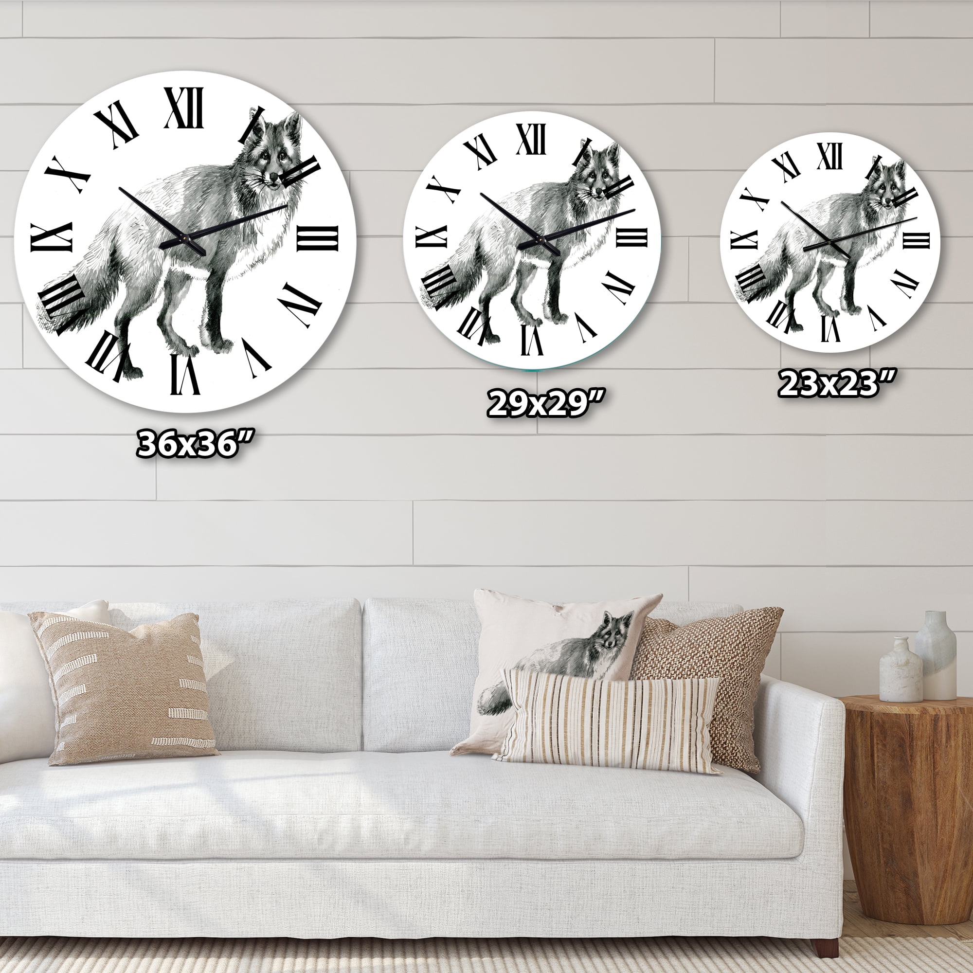 Designart 1 in Quartz Farmhouse Wall Clock