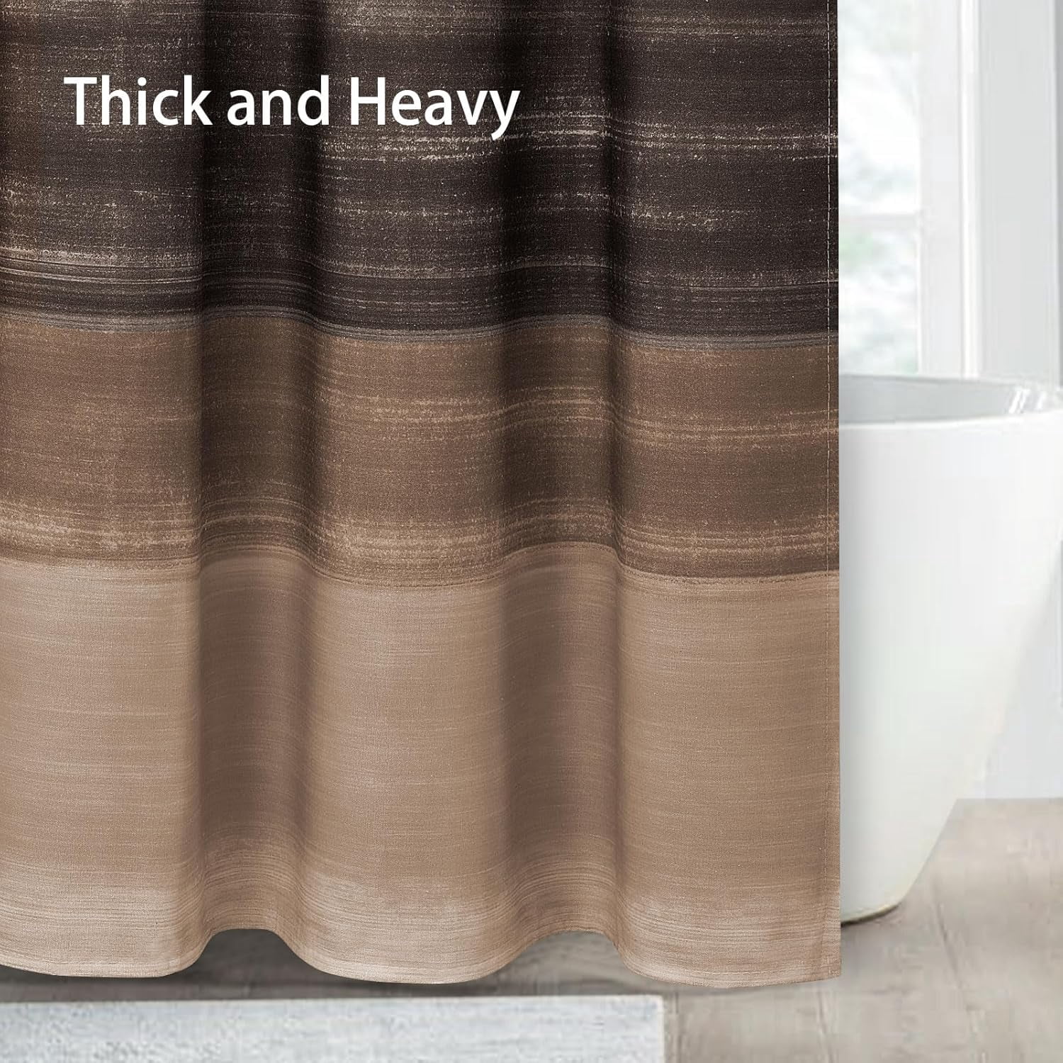 Brown Shower Curtains for Bathroom Rustic Tan Farmhouse Cotton Shower Curtain, 72 x 72