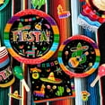 thumbnail image 4 of Mexican Themed Fiesta Party Supplies, 161pcs Mexican Party Paper Tableware set Including Fiesta Plates Cups Napkins Tablecloth and Banner, 4 of 7