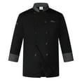 thumbnail image 7 of Doomiva Chef's Unisex Work Uniform Long Sleeves Restaurant Kitchen Cooking Chef Jacket Coat 02#Black 3XL, 7 of 7