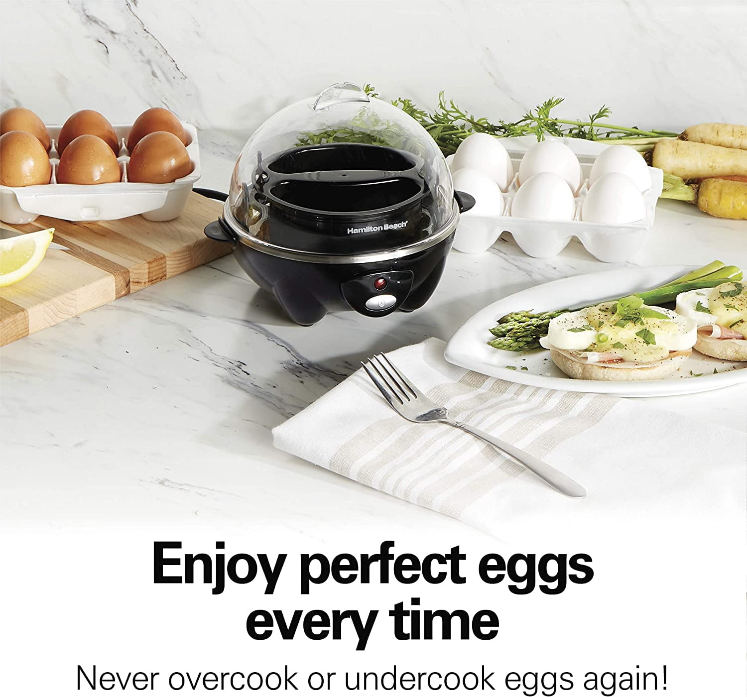 Electric Egg Cooker Bundle for Hard Boiled Poached Omelets & Steaming Holds 7 and 14 Eggs with Auto Shut Off