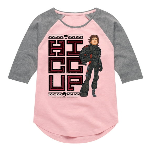How to Train Your Dragon - Hiccup Stacked - Toddler And Youth Girls Raglan Graphic T-Shirt