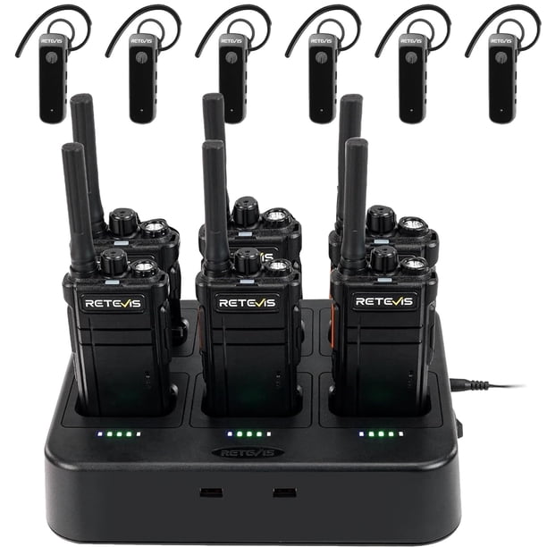 Walkie Talkies Retevis RB37 Bluetooth, paquete de 6 con cargador, 2 km