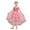 Pink, variant on Flower Girl Dress for Wedding - Elegant 3D Floral Tail Gown with Train, Formal Party Dress for Kids Age 7-12 Pageant and Recitals