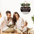 thumbnail image 5 of Eveokoki 11" Welcome-Ish Depends Who You Are How Long You Stay to Our School Signs for Front Door Porch Rustic Round Wooden Hanging Wreaths for Housewarming Gift Christmas Festival Decoration Outdoor, 5 of 5
