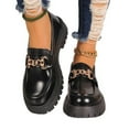 thumbnail image 6 of Women's Office Lady Dress Platform high Heels Loafers Shoes Chunky Loafers Women Platform Loafers for Women Comfort Slip-on Loafers with Chain PU Leather, 6 of 6