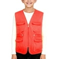 thumbnail image 2 of Blekii Kids Outdoor Utility Fishing Vest Zip up Sleeveless Casual Cargo Jacket Watermelon Red 120, 2 of 6