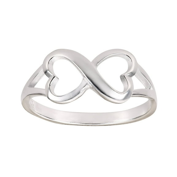 Sterling Silver Heart Infinity Ring Size 11