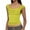 Yellow, variant on AherBiu Going out Tops for Women Crop Top Scoop Neck Layered Ruched Slim Fitted Cute Tank Top Shirts