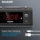 thumbnail image 2 of Reloj despertador Sharp Super Fast USB-C con carga para 2 alarmas, color negro, 2 of 7