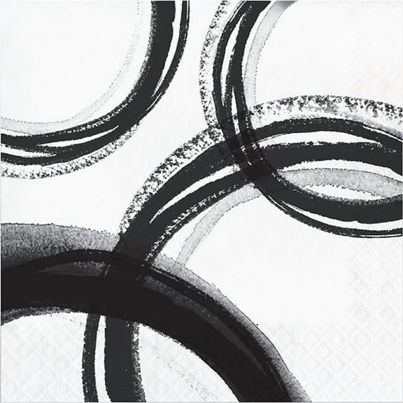 Creative Converting 354069 6.5 x 6.5 in. 3-Ply Luncheon Napkin, Black & White