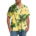 thumbnail image 2 of Handshe Men's Hawaiian Shirt Tops Vintage Short Sleeve Button Down Beach Shirt Male Tropical Floral Summer Pullover Party Holiday, 2 of 7