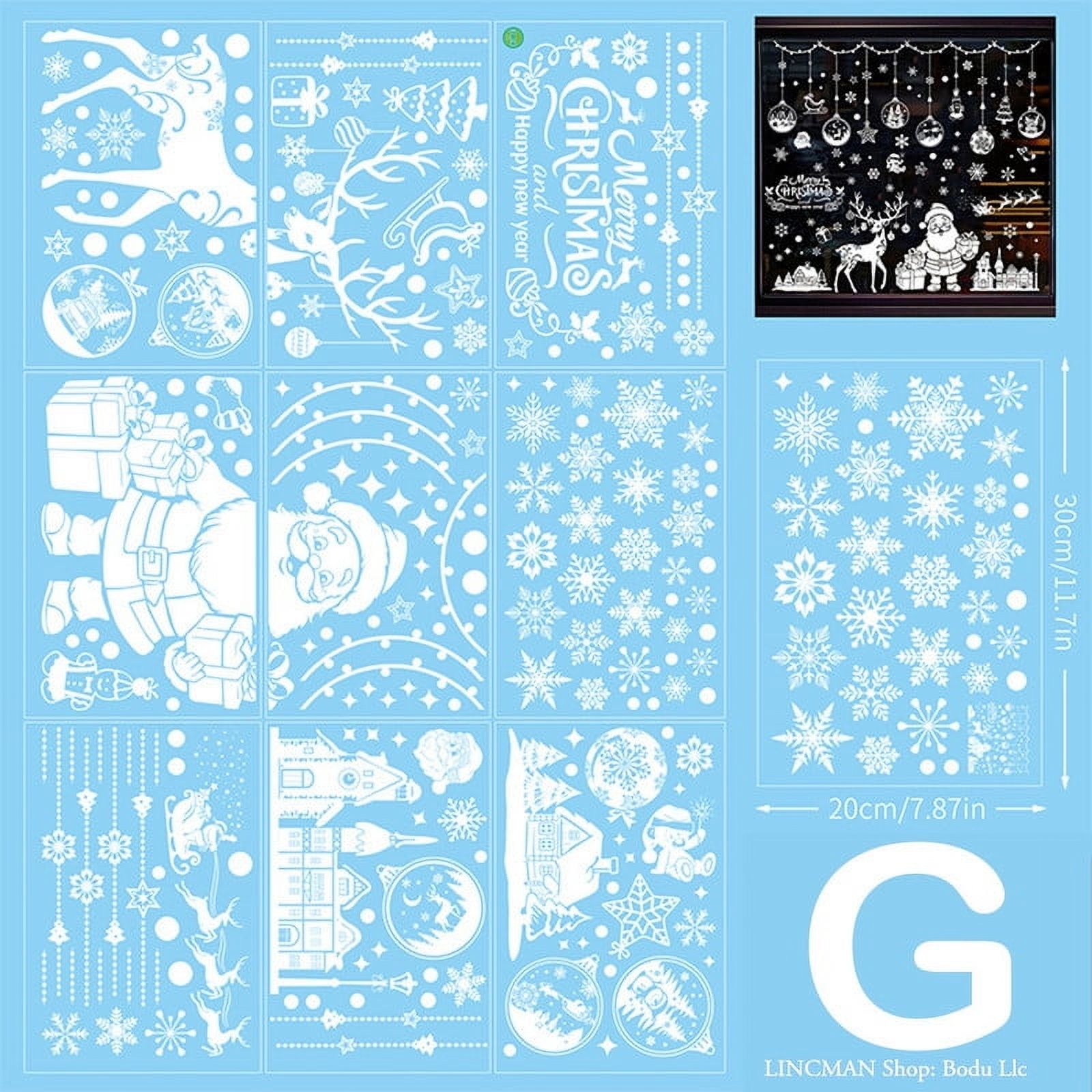155 PCS Christmas White Snowflakes Window Clings, Christmas Window Decorations for Glass Windows, Christmas Window Decal Stickers for Winter Christmas Frozen Theme Party New Year