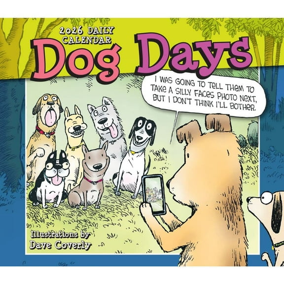 Sellers Publishing, Dog Days by Dave Coverly 2026 Desk Calendar, 5.9'' X 5.2'', Daily Calendar with Adhesive Binding