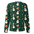 thumbnail image 4 of Hearthz Women's Medical Scrub Jackets Merry Christmas Warm Up Women's Scrub Tops Navidad Print Long Sleeve Snap Front Nurse Working Uniforms with Pockets S-5XL, 4 of 6