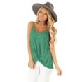 thumbnail image 2 of YYDGH Womens Spaghetti Strap Tank Tops Sleeveless Casual Loose Twist Knot Summer Solid Color Shirt Cami Tunic Green XXL, 2 of 9