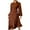Coffee, variant on VSSSJ Womens Puff Long Sleeve V Neck Elegant Midi Wrap Dresses Solid Color Lace Up Irregular Ruffle Swing Party Cocktail Long Dress Coffee L