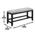 thumbnail image 4 of Pemberly Row Transitional Rubbed Charcoal Wood Counter Bench, 4 of 6