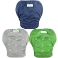 thumbnail image 1 of Pañales de natación Wegreeco para bebés y niños pequeños, reutilizables, azul marino, paquete de 3, 1 of 8