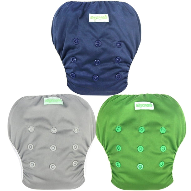 Pañales de natación Wegreeco para bebés y niños pequeños, reutilizables, azul marino, paquete de 3