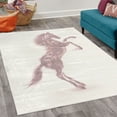 thumbnail image 2 of Horses Decorative Rug, Gallop Animal Motif Rearing up Blazing Devilish Moving Freely Theme, Quality Carpet for Bedroom Dorm and Living Room, 6 Sizes, Pale Lavender, by Ambesonne, 2 of 4