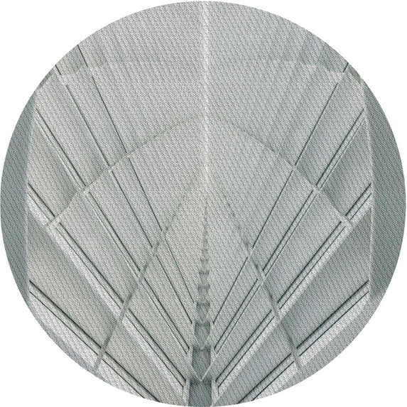 Ahgly Company Indoor Round Patterned Light Gray Novelty Area Rugs, 5' Round