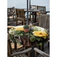 thumbnail image 2 of Outdoor Tablecloth with Umbrella Hole for Patio/Picnic/Party/Camping, Spring Floral Waterproof Table Cloth Round Cover Washable, Yellow Roses Leaves Country Botanical Farmhouse (Dia 60"), 2 of 8
