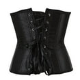 thumbnail image 3 of S-6XL Sexy Gothic Underbust Corset Satin Lace up Boned Body Shaper Waist cincher Bustier Plus Size, 3 of 5