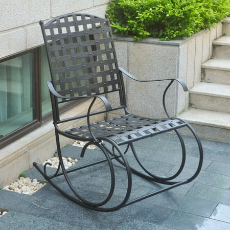 International Caravan Santa Fe Iron Metal Patio Rocker