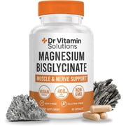 DR Vitamin Solutions Magnesium Bisglycinate 400mg Capsules, Chelated Magnesium for Muscle & Nerve Support, 60 Count