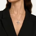 thumbnail image 3 of Pompeii 3CT Diamond Cross Pendant 14K White Gold Womens Round Brilliant Cut 18" Chain, 3 of 7