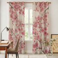 thumbnail image 3 of Peaches Branches Kitchen Curtains Window Panels, Farmhouse Spring Botanical Pink Flowers Insulated Window Treatment Curtain, Grommet Curtains for Bedroom/Living Room/Bathroom, 2 Piece 42"Wx84"L, 3 of 8