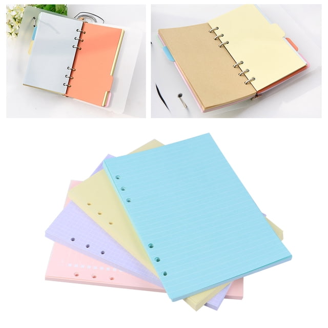 4 Pcs Paper Loose-leaf Classified Colorful Notebook Paper Loose-leaf Paper Notebook Paper Hole Loose-leaf Paper lined Paper for Notebook Ring Binders