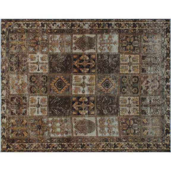 Vintage Killian Ivory/Brown Rug, 5'0" x 6'4"