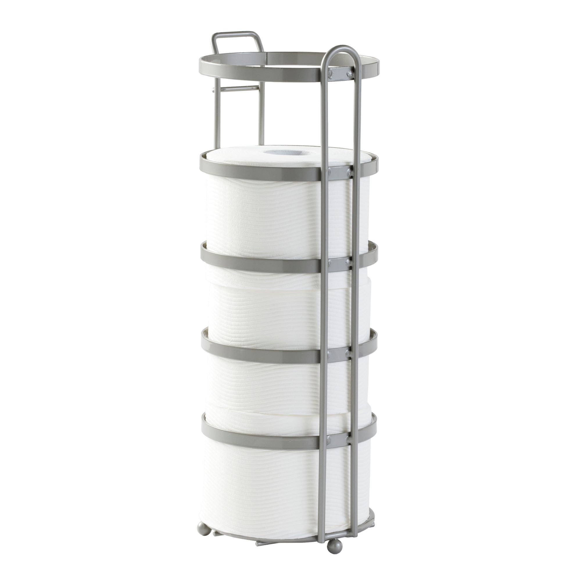 Better Homes & Gardens Satin Nickel Flatwire Free-Standing Toilet Paper Reserve with Holder
