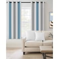 thumbnail image 3 of Blue Grey Stripe Blackout Curtains for Bedroom, Modern Farmhouse Vertical Striped Room Darkening Window Drapes for Living Room, Thermal Insulated Grommet Curtains, 27.5x39 inch, 2 Panels, 3 of 9