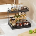 thumbnail image 1 of Estante De Condimentos De Especiero Capa Push-pull,Organizador Para Debajo del Fregadero,2 Niveles Multiuso Organizador Estante Tarros Especias Estante de Almacenamiento de Cocina Baño, 1 of 7